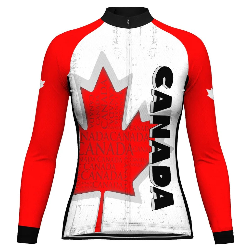 Customized Canada Women's Cycling Jersey Long Sleeve