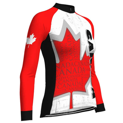 Customized Canada Women's Cycling Jersey Long Sleeve