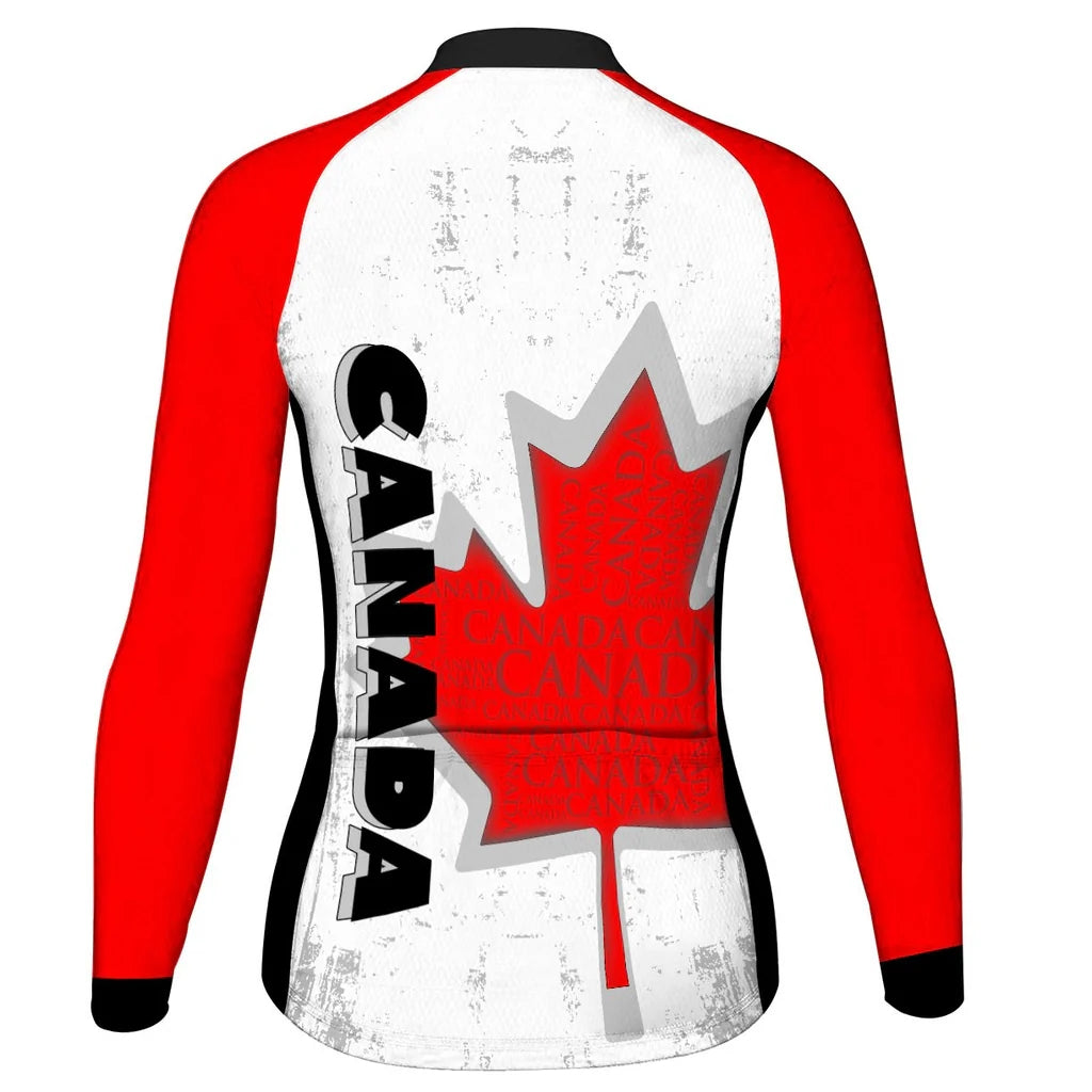 Customized Canada Women's Cycling Jersey Long Sleeve