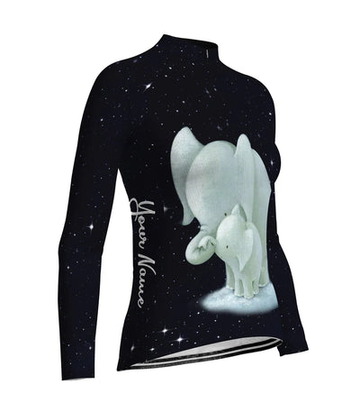 Customized Elephant Women's Cycling Jersey Long Sleeve
