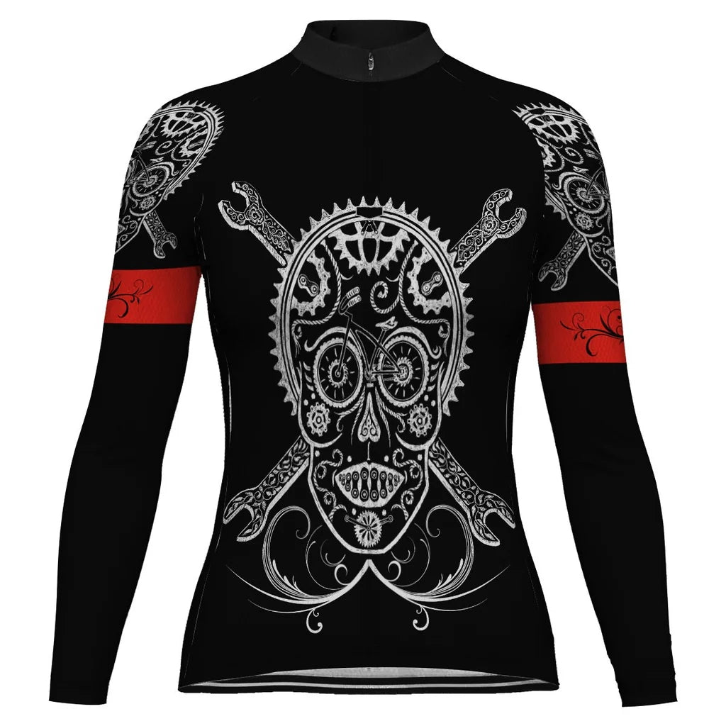 Personalize Colorful Women's Winter Thermal Fleece Cycling Jersey Long Sleeve