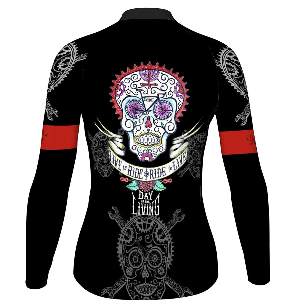 Personalize Colorful Women's Winter Thermal Fleece Cycling Jersey Long Sleeve