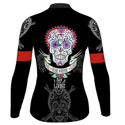 Personalize Colorful Women's Winter Thermal Fleece Cycling Jersey Long Sleeve