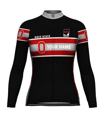 Customize Ohio Women's Winter Thermal Fleece Cycling Jersey Long Sleeve