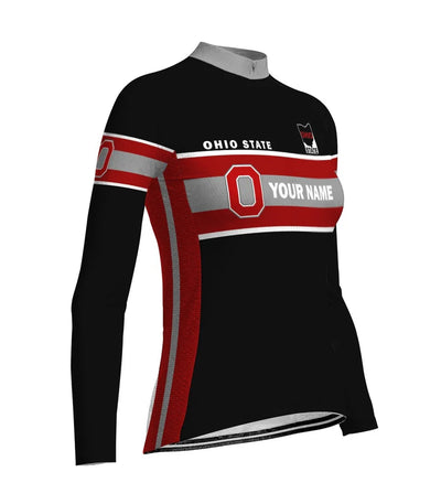 Customize Ohio Women's Winter Thermal Fleece Cycling Jersey Long Sleeve