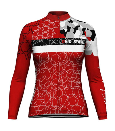 Customize Ohio Women's Winter Thermal Fleece Cycling Jersey Long Sleeve