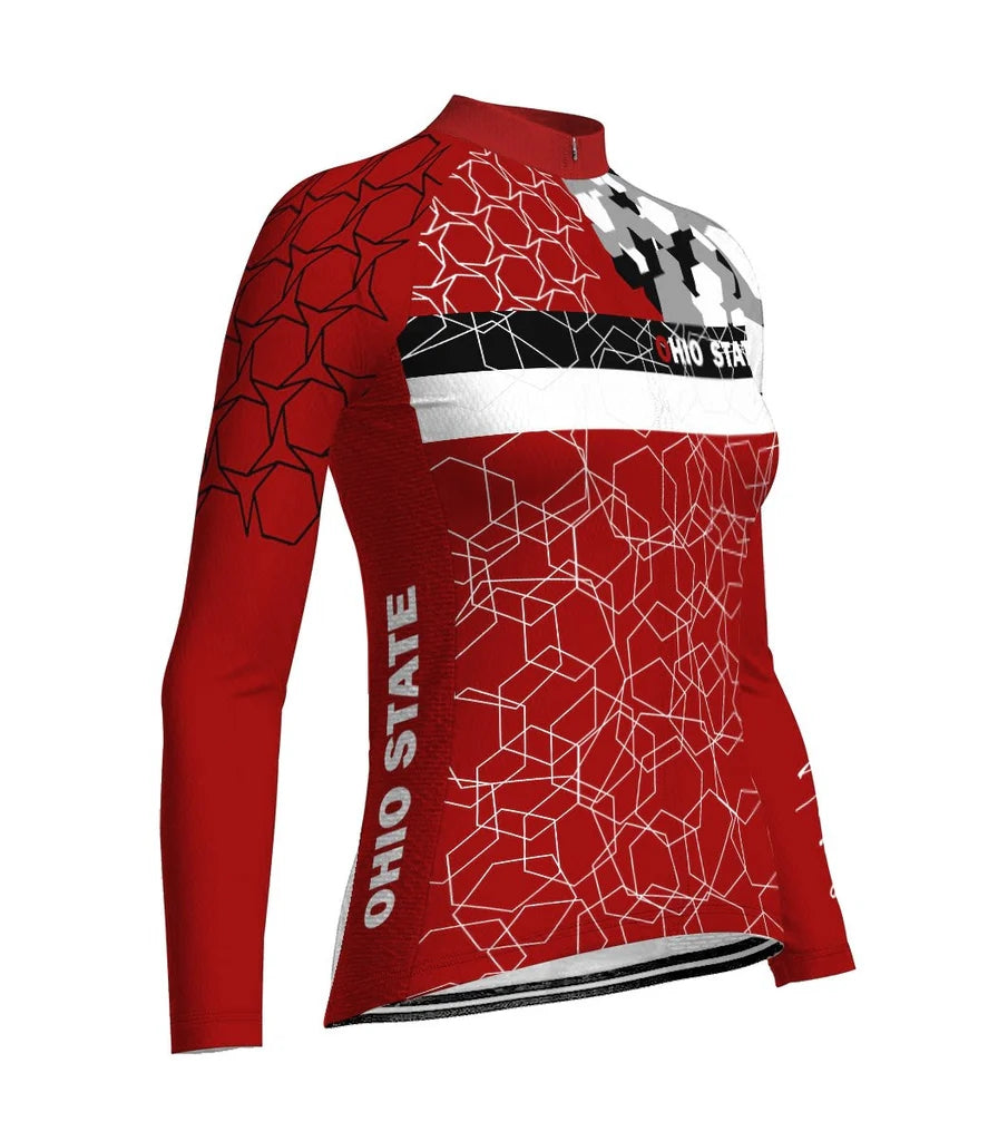 Customize Ohio Women's Winter Thermal Fleece Cycling Jersey Long Sleeve
