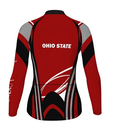 Customize Ohio Women's Winter Thermal Fleece Cycling Jersey Long Sleeve