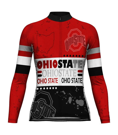 Customize Ohio Women's Winter Thermal Fleece Cycling Jersey Long Sleeve