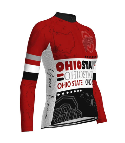 Customize Ohio Women's Winter Thermal Fleece Cycling Jersey Long Sleeve