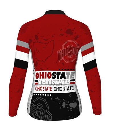 Customize Ohio Women's Winter Thermal Fleece Cycling Jersey Long Sleeve