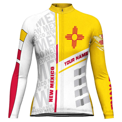 Personalized New Mexico Women's Winter Thermal Fleece Cycling Jersey Long Sleeve