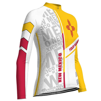 Personalized New Mexico Women's Winter Thermal Fleece Cycling Jersey Long Sleeve