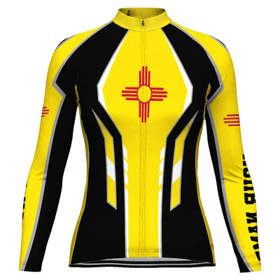 Personalized New Mexico Women's Winter Thermal Fleece Cycling Jersey Long Sleeve