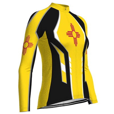 Personalized New Mexico Women's Winter Thermal Fleece Cycling Jersey Long Sleeve