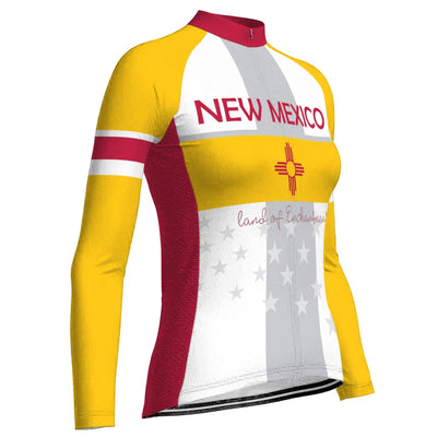 Personalized New Mexico Women's Winter Thermal Fleece Cycling Jersey Long Sleeve