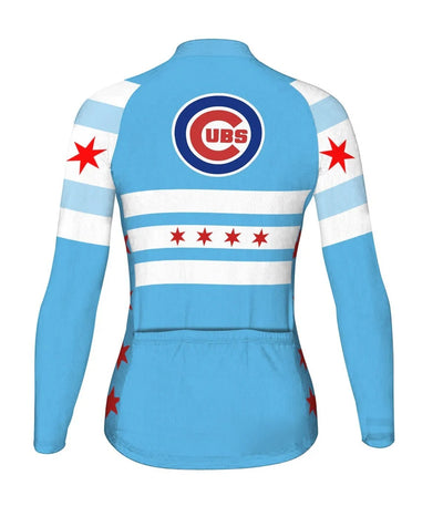 Customized Chicago Women's Thermal Fleece Cycling Jersey Long Sleeve