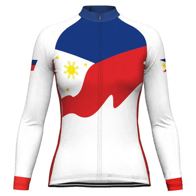 Customized Philippines Women's Thermal Fleece Cycling Jersey Long Sleeve