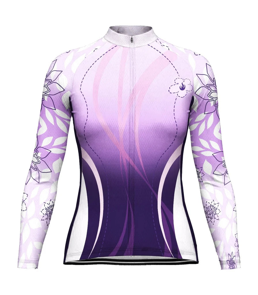 Customized Outfit Women's Thermal Fleece Cycling Jersey Long Sleeve