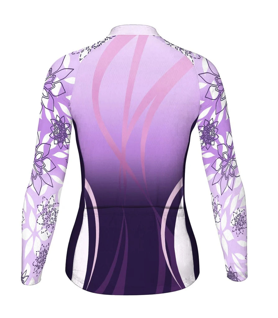 Customized Outfit Women's Thermal Fleece Cycling Jersey Long Sleeve