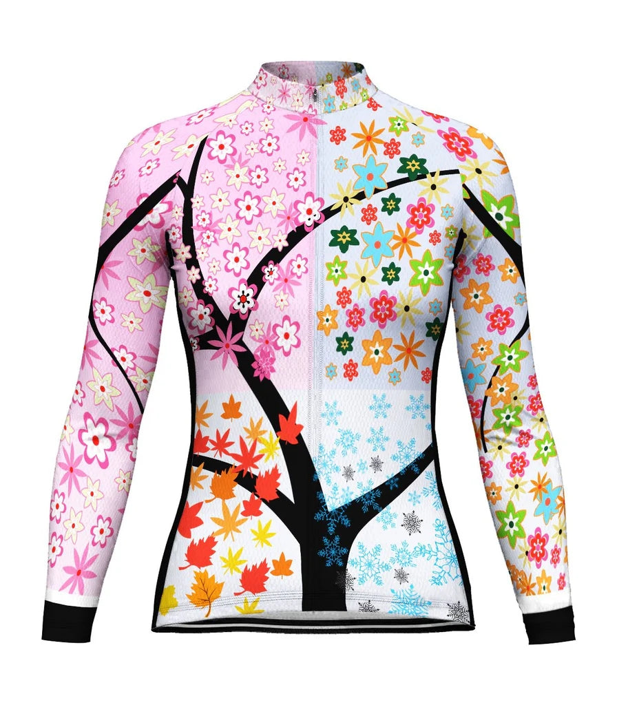 Customized Outfit Women's Thermal Fleece Cycling Jersey Long Sleeve