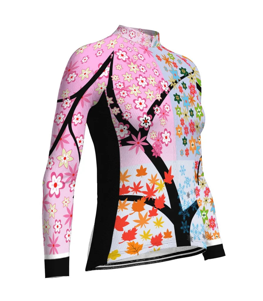 Customized Outfit Women's Thermal Fleece Cycling Jersey Long Sleeve