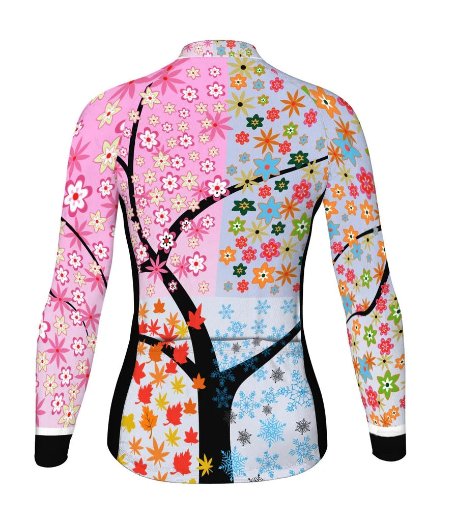 Customized Outfit Women's Thermal Fleece Cycling Jersey Long Sleeve
