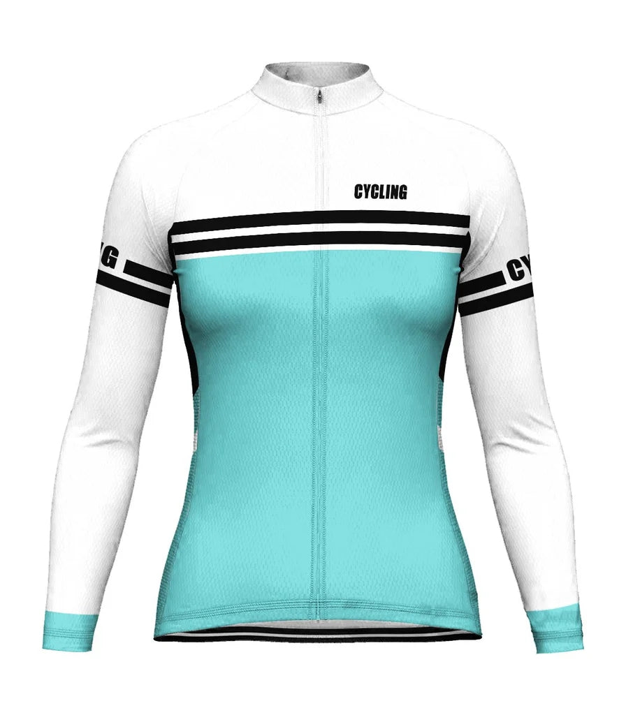 Customized Outfit Women's Thermal Fleece Cycling Jersey Long Sleeve