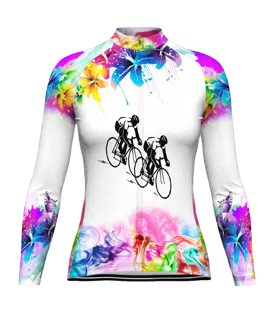 Customized Outfit Women's Thermal Fleece Cycling Jersey Long Sleeve