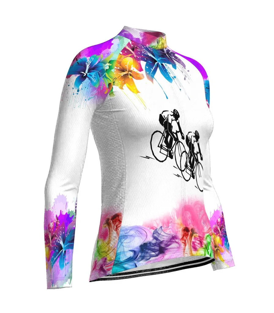 Customized Outfit Women's Thermal Fleece Cycling Jersey Long Sleeve