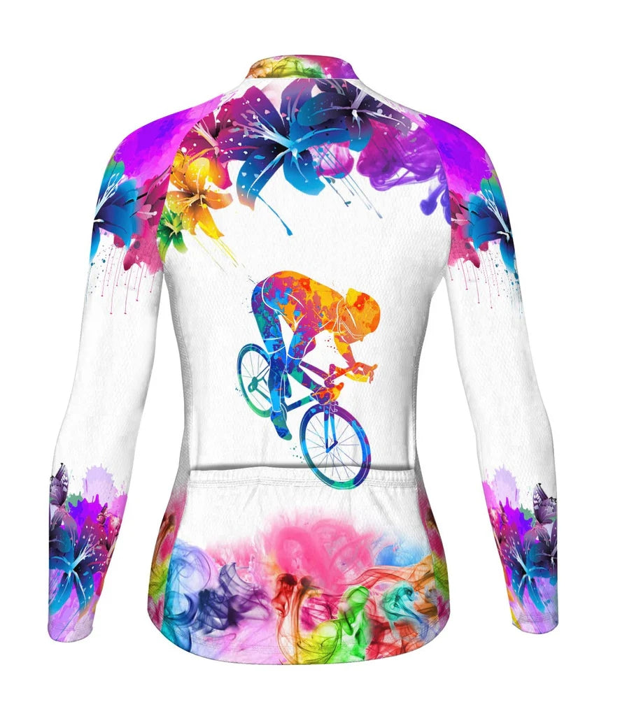 Customized Outfit Women's Thermal Fleece Cycling Jersey Long Sleeve