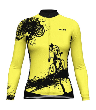 Customized Outfit Women's Thermal Fleece Cycling Jersey Long Sleeve