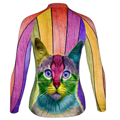 Customized Cat Women's Thermal Fleece Cycling Jersey Long Sleeve