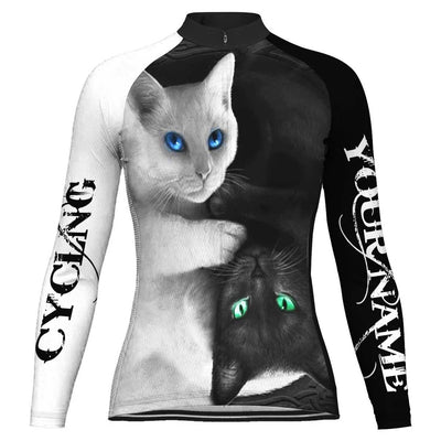 Customized Cat Women's Thermal Fleece Cycling Jersey Long Sleeve