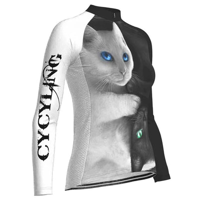 Customized Cat Women's Thermal Fleece Cycling Jersey Long Sleeve