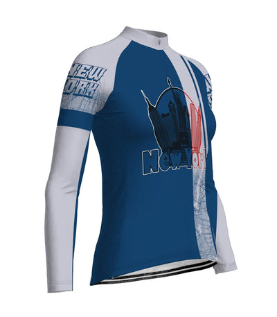 Customized New York Women's Thermal Fleece Cycling Jersey Long Sleeve