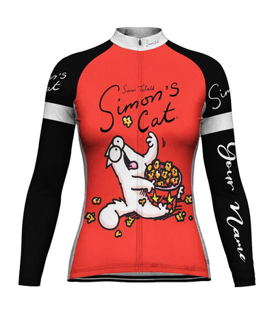 Customized Funny Women's Thermal Fleece Cycling Jersey Long Sleeve