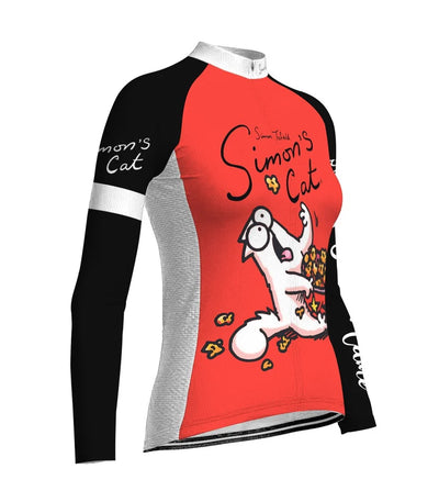 Customized Funny Women's Thermal Fleece Cycling Jersey Long Sleeve