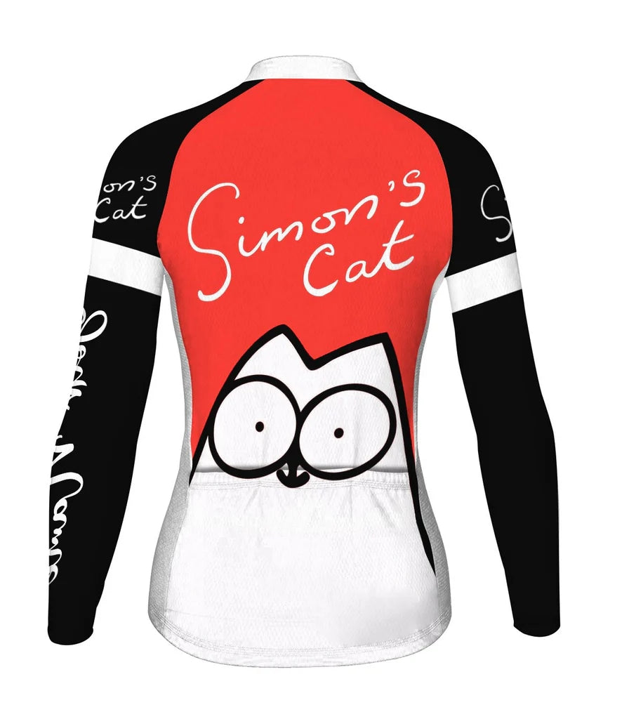 Customized Funny Women's Thermal Fleece Cycling Jersey Long Sleeve