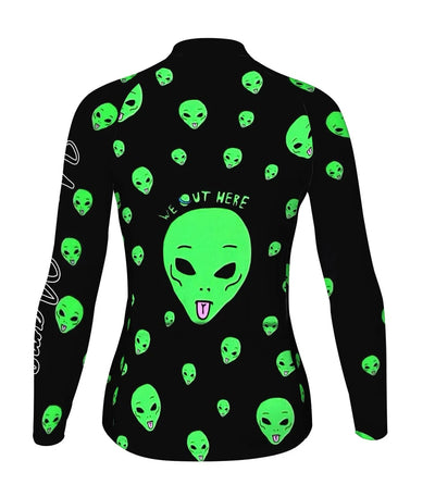 Customized Funny Women's Thermal Fleece Cycling Jersey Long Sleeve