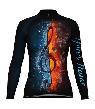 Customized Funny Women's Thermal Fleece Cycling Jersey Long Sleeve