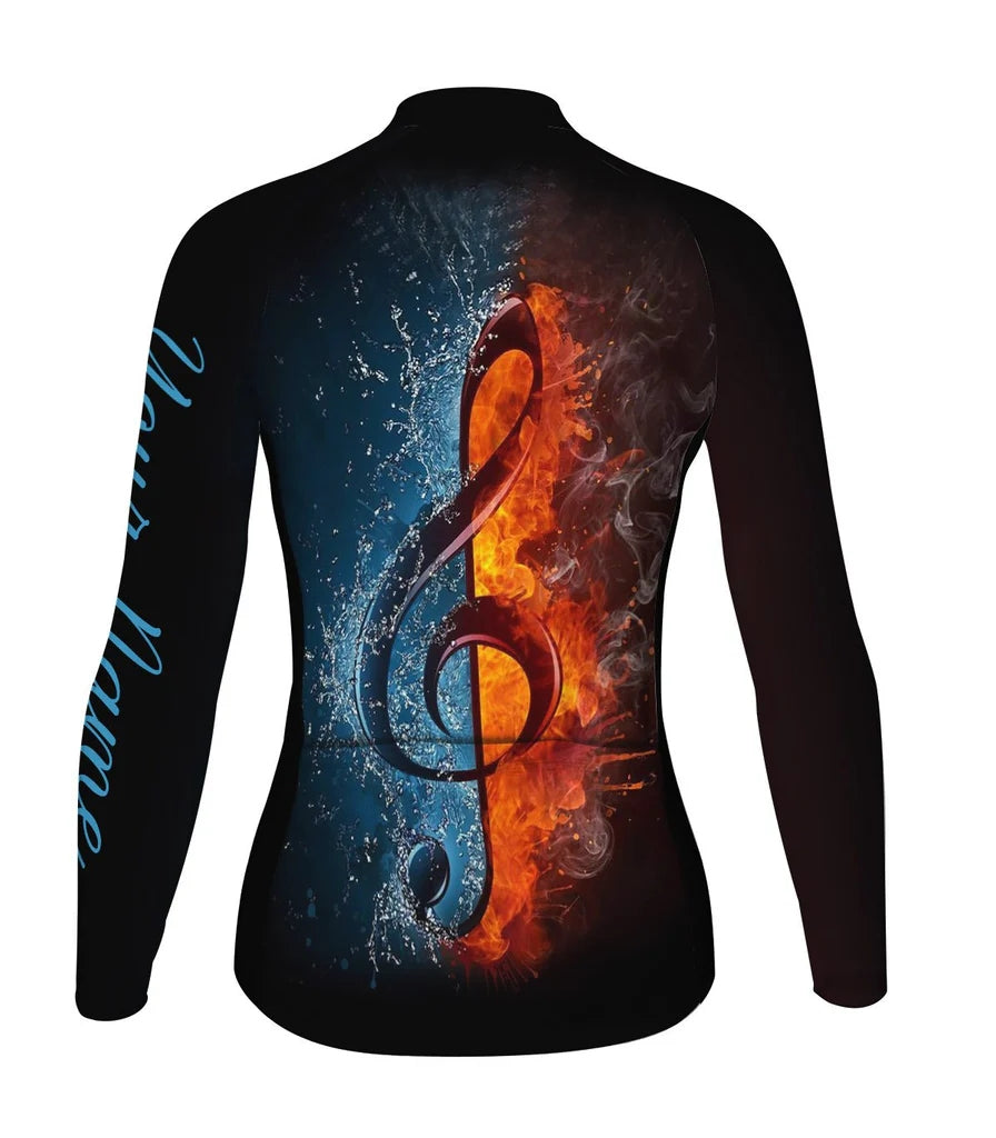 Customized Funny Women's Thermal Fleece Cycling Jersey Long Sleeve