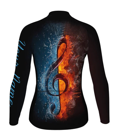 Customized Funny Women's Thermal Fleece Cycling Jersey Long Sleeve