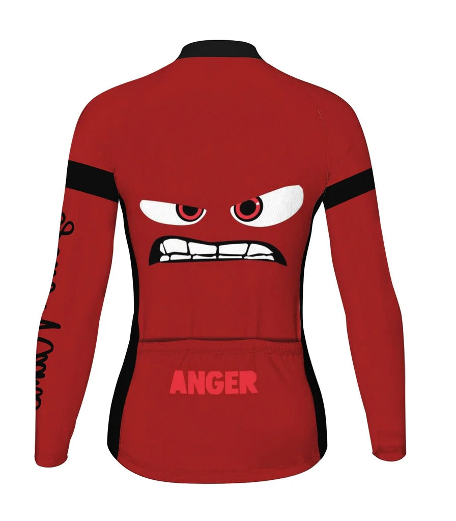 Customized Funny Women's Thermal Fleece Cycling Jersey Long Sleeve