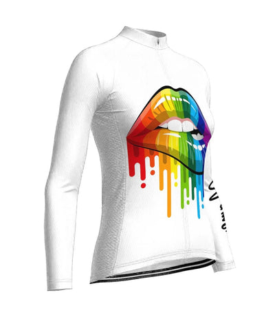 Customized Funny Women's Thermal Fleece Cycling Jersey Long Sleeve