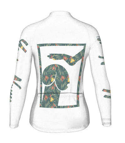 Customized Funny Women's Thermal Fleece Cycling Jersey Long Sleeve