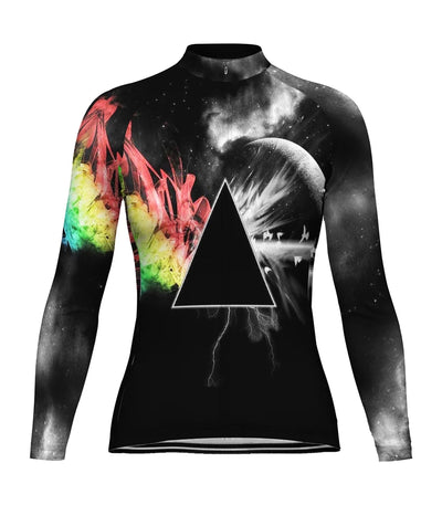 Customized Galaxy Women's Thermal Fleece Cycling Jersey Long Sleeve