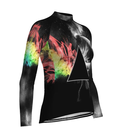 Customized Galaxy Women's Thermal Fleece Cycling Jersey Long Sleeve