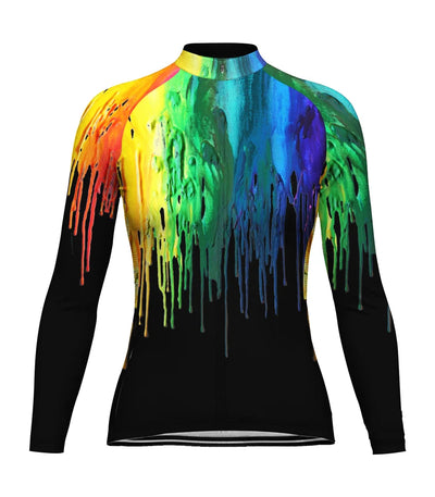 Customized Galaxy Women's Thermal Fleece Cycling Jersey Long Sleeve