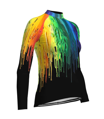 Customized Galaxy Women's Thermal Fleece Cycling Jersey Long Sleeve